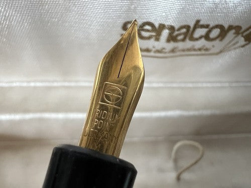 🔴 SENATOR penna stilografica PISTONE con iridium Point nera inchiostro Pelikan