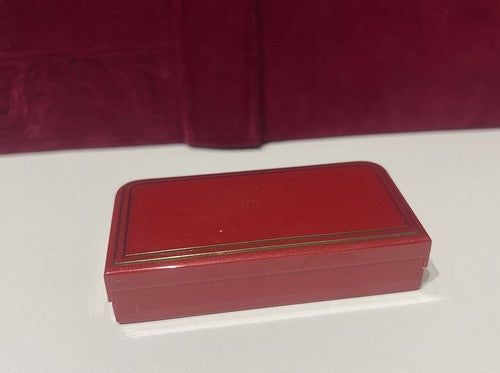 🔴 ROTARY CLUB scatola INTERNATIONAL rosso interno floccato, vintage L 8, P 4 cm