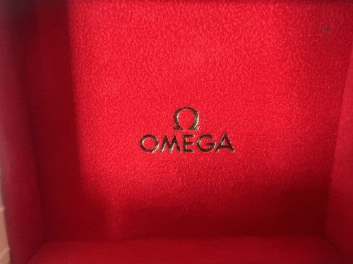 🔴 OMEGA box scatola orologio polso astuccio cofanetto con nastro rosso