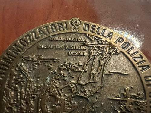 🔴 Crest POLIZIA DI STATO SOMMOZZATORI scudo legno metallo rilievo h 15