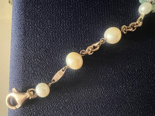 Dea Gioielli Boucles D'Oreilles Collier Argent Plaqué oder Rayons Quarzperlen 