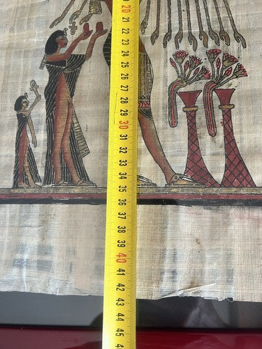 Papyrus Egyptian Authentic Egyptian Original Hand Painted L 34 H 42 Vintage