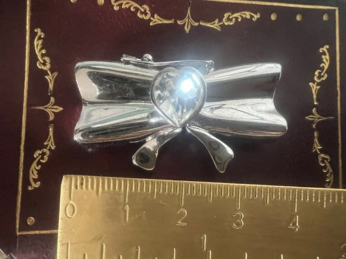 🔴 Halskette aus 925er Silber mit Hakenverschluss, Schleife mit erhabenem Herz, für 5 Stränge 