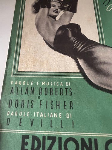 🔴 GILDA RITA HAYWOERTH Meine Partitur, Roberts, Fisher Mailand 1947 