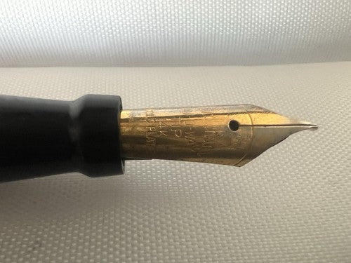 Waltham Stylo-Plume Stylo à Plume Celluloid Noire à Levier Écrit Vintage 1930