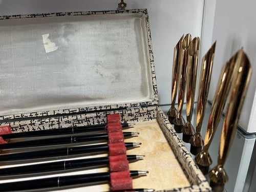 🔴 SHEAFFER penne sfera stilofori neri lotto 6+6 pezzi completi scrivono vintage