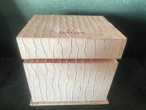 🔴 OMEGA box scatola orologio polso astuccio cofanetto con nastro rosso