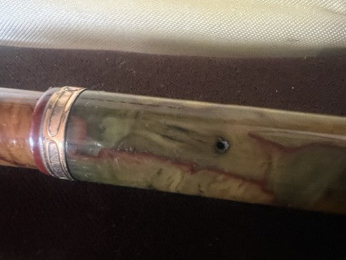 🔴 WATERMAN'S marbled celluloid lever fountain pen with antique GOLD nib 