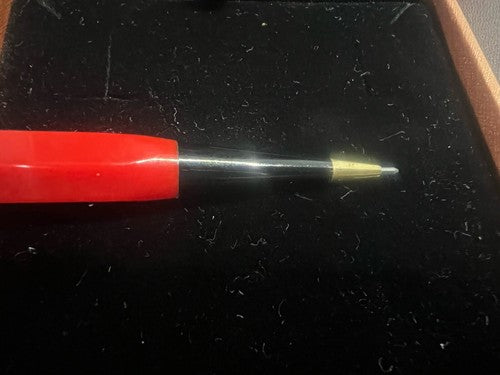 🔴 ROTER Bakelit-Druckbleistift, Bogen, Druckmine, schreibt im Vintage-Stil 