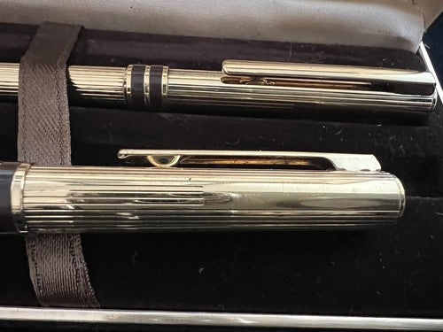 🔴 AURORA penna stilografica ARGENTO 925 Marco Polo placcate oro M e sfera