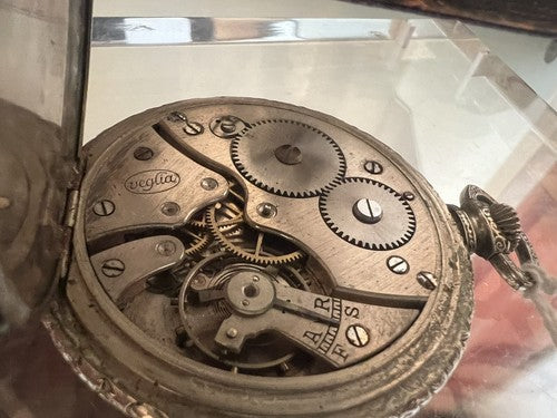 🔴 VEGLIA Herren-Taschenuhr mit Handaufzug, Überholung, Vintage-Teile 