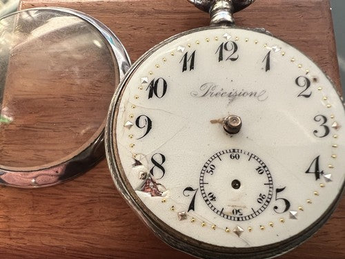 Remontoir Montre Poche Argent 800 Cylindres Manuel De Examen Pièces 