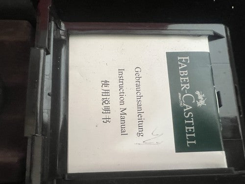 🔴 FABER CASTELL penna sfera arancione profili sagomati astuccio RARA VINTAGE