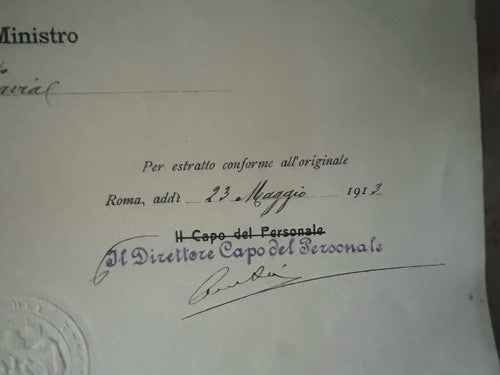 Ministre Du Trésor Conferimento Affectation De Comptable Finance Regno 1913