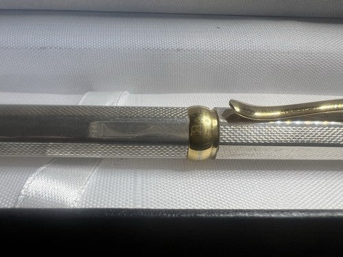Stylo-Plume Sphère Métal Maille Facettes Lisse Guillocchè Écrit Vintage