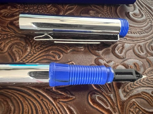 Waterman Stylo-Plume Stylo à Plume Seduction Chrome Profils Bleu à Cartouche