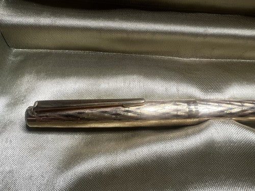 🔴 LALEX penna sfera placcata oro e cesellata scatola scrive italiana VINTAGE