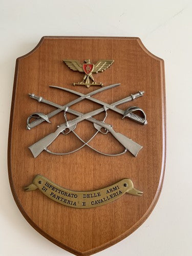Military Crest Vintage Wood Shield Inspectorate Of Infantry And Cavalry