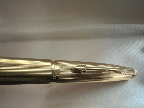 Parker Stylo-Plume Stylo à Plume 75 Plaqué Or Numérotée 14 KT F Nouvelle