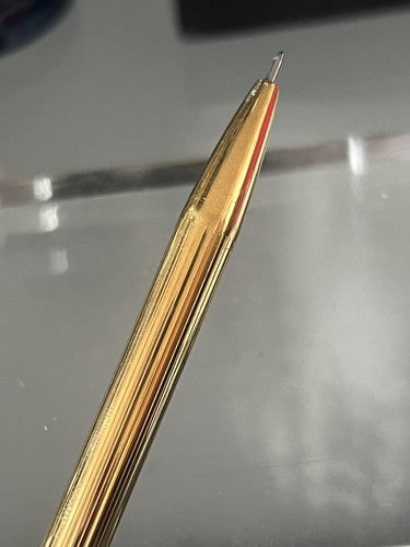 🔴 NOVA gold-plated metal push-button ballpoint pen writes vintage 