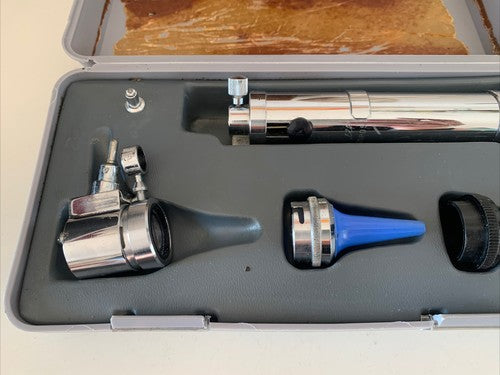 🔴 GOWLLANDS OPHTHALMOSKOP, VINTAGE MEDIZINISCHER DIAGNOSESET MIT ETUI 