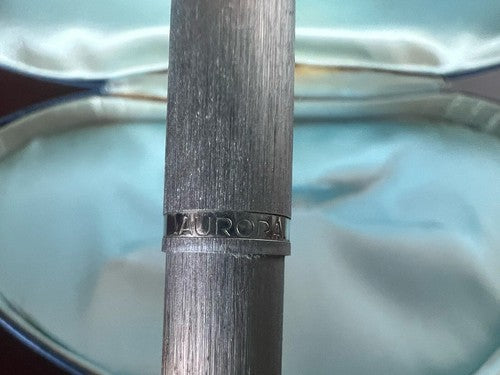 🔴 AURORA penna sfera cromata satinata scrive con astuccio vintage
