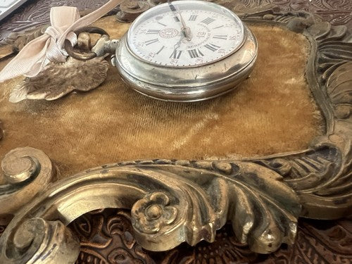 ROSSKOPF Montre Poche Chronomètre Moderne Cassé mit Image Mural Vintage 
