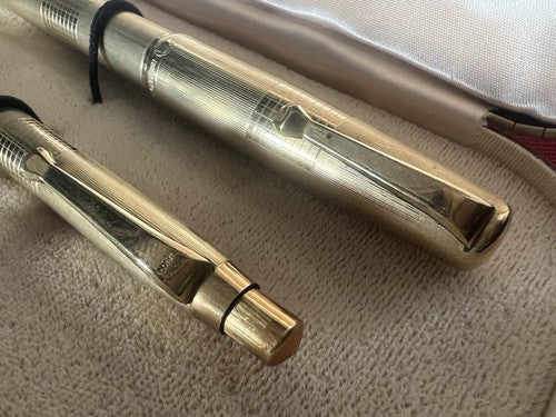 DE WATERMAN Stylo-Plume Stylo à Plume Ideal Levier Plaqué Or 18 KT Scrivono