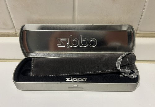 Zippo Stylo-Plume Sphère en Argent Avec Boîte Écrit Parfaitement Vintage 