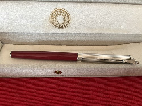 Ottaviani Stylo-Plume Stylo à Plume Argent Massif 925 Laque Sculpture Homme