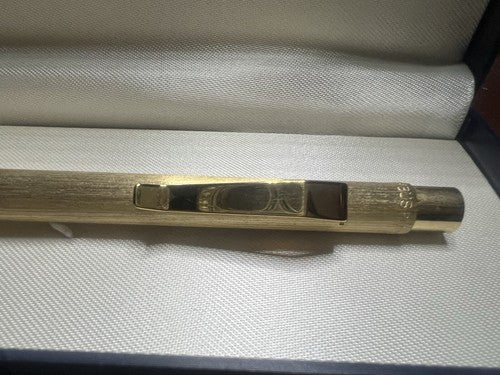 Columbus Stylo-Plume Sphère Plaqué Or Écrit Parfaitement Avec Trousse Vintage