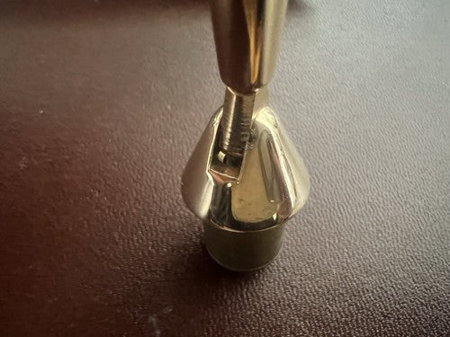 Brackets Pen Sphere Penholder Desk Brass Base Pen Vintage
