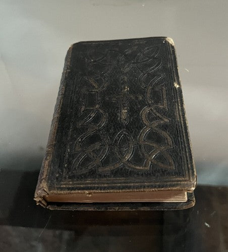 🔴 Book Madonna TRES-SAINTE VIERGE French ANTIQUE print from 1883 leather 