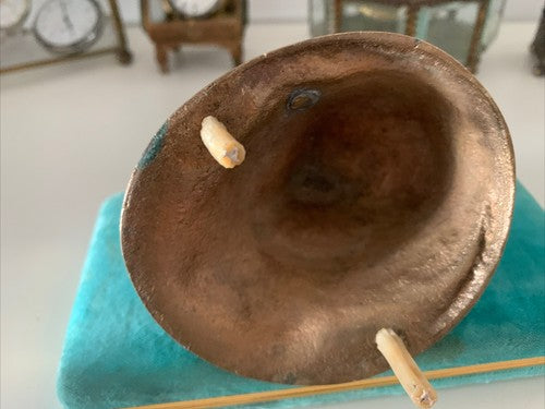 🔴 ALPINE Briefbeschwerer, massive Bronzeskulptur, dreidimensionale Vintage-Schreibtischfigur 