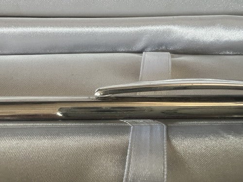 Delta Stylo-Plume Sphère Plaqué Argent Sainte Marguerite Bouton Snap Écrit