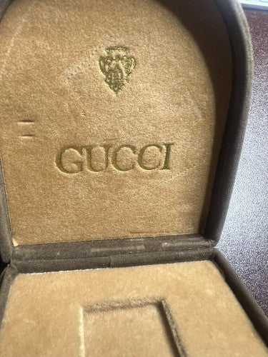 🔴 GUCCI scatola accendino marrone floccato misure come foto vintage