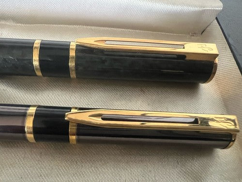 🔴 WATERMAN penna stilografica Laureat lacca GRIGIA pennino F sfera CANNA FUCILE