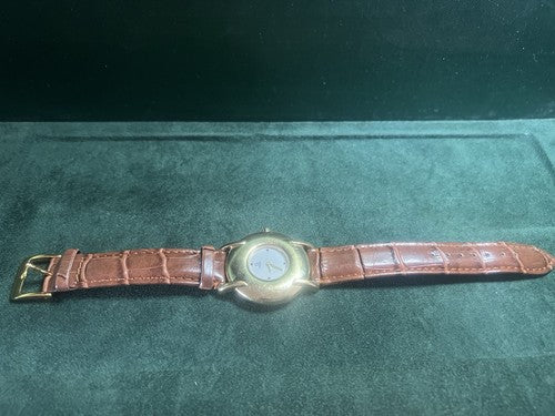 🔴 FENDI orologio uomo donna placcato oro 400J al quarzo zaffiro cabouchon 37 mm