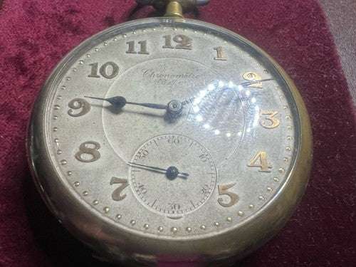 Chronometer Montre Poche Homme Remontage Manuel Fonctionne Vintage 