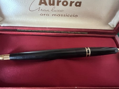 AURORA 9KT Gold Fountain Pen Magic Reserve GL Gold Nib F Warranty 
