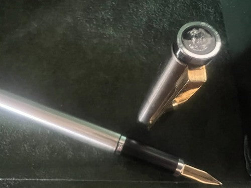 Pelikan P380 Stylo-Plume Stylo à Plume Chrome Or 14 KT Garantie Vintage 90