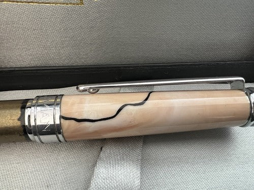 🔴 MARKSMAN penna sfera bicolore marmorizzata profili cromati scrive con scatola