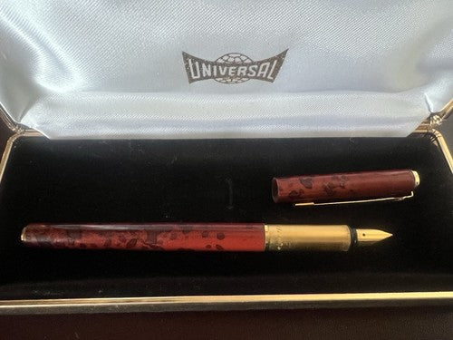 Universal Stylo-Plume Stylo à Plume Laque Marbré à Cartouche Vintage Années 60
