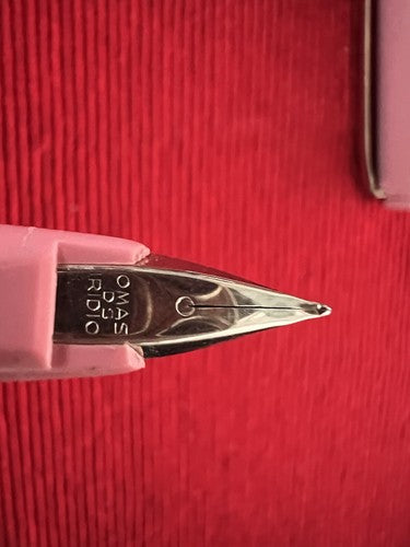 🔴 OMAS penna stilografica DS rosa cartuccia pennino iridium mai usata vintage