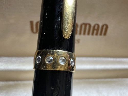 Waterman Stylo-Plume Sphère Ici Et Le Crystal Noire Avec Cristal Écrit Vintage