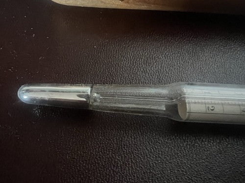 🔴 CENTIGRADE großes Glasampullenthermometer aus den 50er Jahren mit Holzkasten 