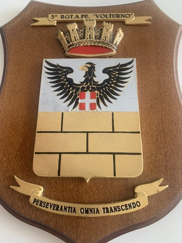 🔴 CREST MILITARE scudo legno vintage 3 Gruppo Missili Volturno