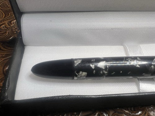 Ero Stylo-Plume Stylo à Plume Marbré Piston Profils Doré Germany Vintage