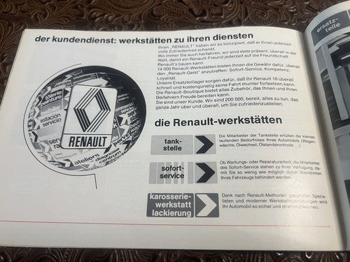 RENAULT 4 Benutzerhandbuch und Wartung in ALEMÁN ORIGINAL Vintage Language 