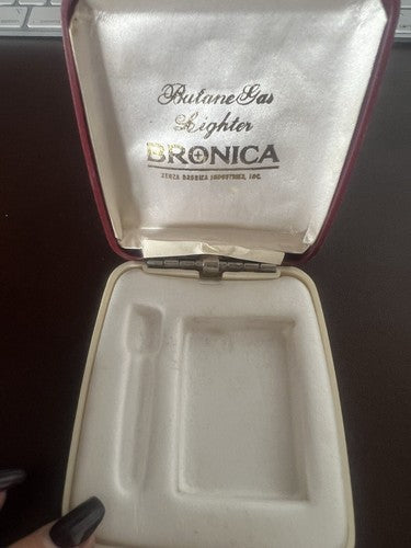 🔴 BRONICA scatola accendino butane gas lighter vintage